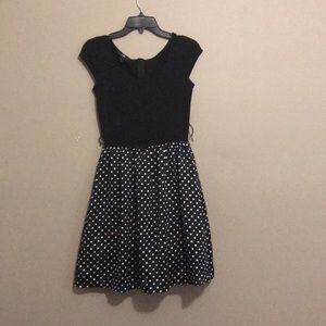 Black polka dot dress